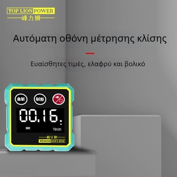 Ψηφιακό κλινόμετρο με μαγνητική βάση και ηλεκτρονικό επίπεδο — ψηφιακό εργαλείο μέτρησης γωνίας για κατασκευές