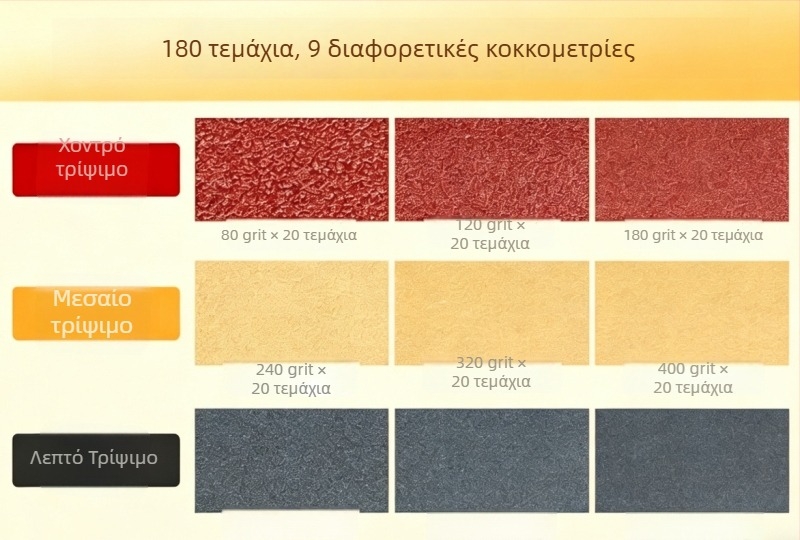 Σετ γυαλόχαρτων 30×90 mm με χειροκίνητα εργαλεία λείανσης για ξυλουργική λείανση (τετράγωνα φύλλα)