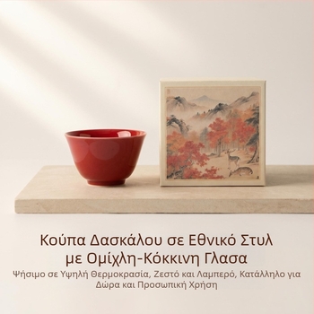 Πορσελάνινο φλυτζάνι τσαγιού με κόκκινο γλάσο, κινεζικού στυλ, κεραμικού υψηλής θερμοκρασίας, ένα κύπελλο για καθημερινή χρήση