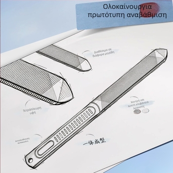 Λιμάκι νυχιών από ανοξείδωτο ατσάλι, γυαλισμένη, διπλής όψης λίμα για μανικιούρ με μυτερή κεφαλή, αντιολισθητική λαβή, παχύτερη απολεπιστική λίμα