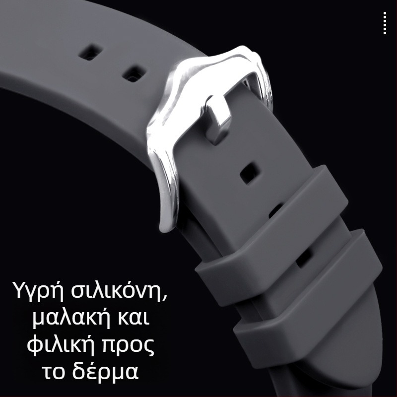 Λουράκι από υγρή σιλικόνη συμβατό με Samsung Galaxy Watch5/4/3, 20/22 mm, μονόχρωμο, ασημένια αγκράφα
