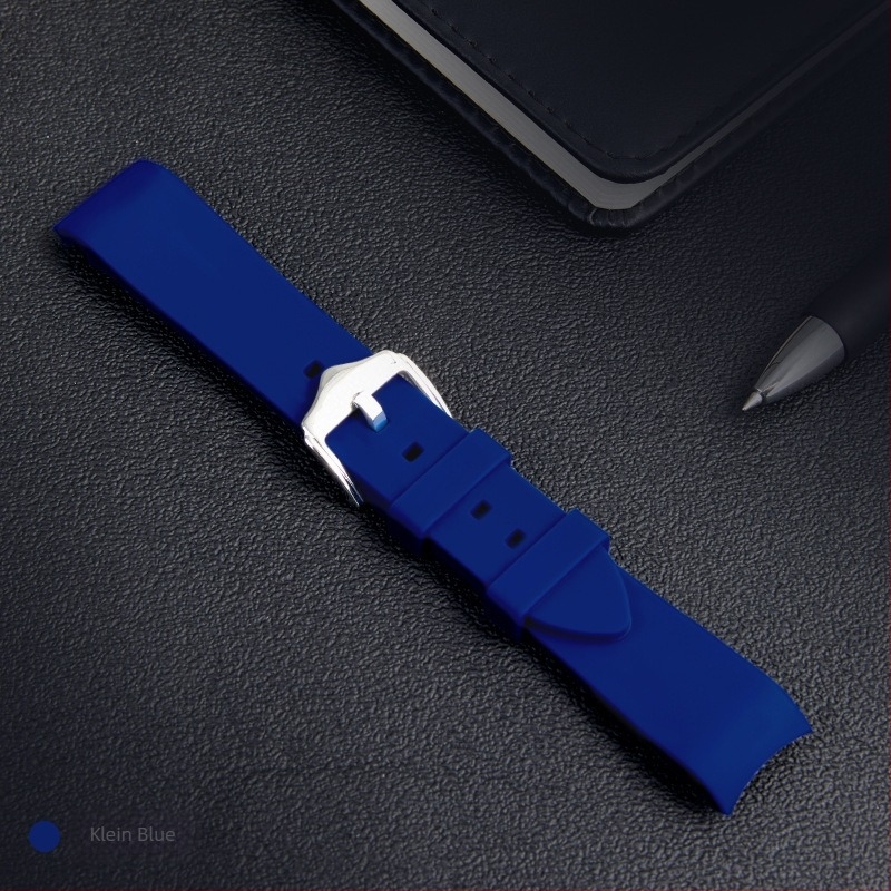 Λουράκι από υγρή σιλικόνη συμβατό με Samsung Galaxy Watch5/4/3, 20/22 mm, μονόχρωμο, ασημένια αγκράφα