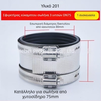 Σφιγκτήρας σωλήνων για δέσιμο ομάδας από ανοξείδωτο χάλυβα, χυτοσίδηρο και PVC