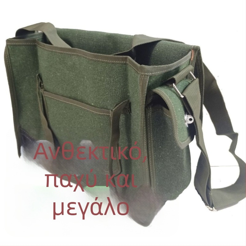 Τσαντάκι εργαλείων ηλεκτρολόγου από καμβά, μεγάλο πολυλειτουργικό τσαντάκι ώμου για ξυλουργικά και μεταλλικά εργαλεία, ανθεκτικό στη φθορά και παχυσμένο, για τοιχοποιούς