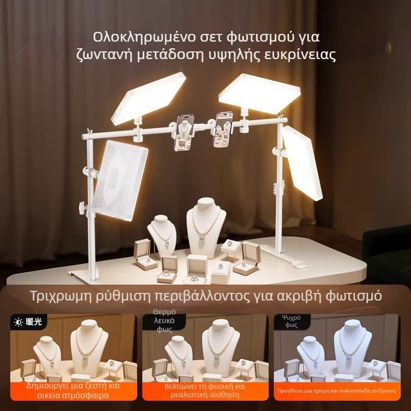Φωτιστικό LED γραφείου για ζωντανές μεταδόσεις κοσμημάτων, οροφικό φως για κοντινά πλάνα νυχιών και λίθων