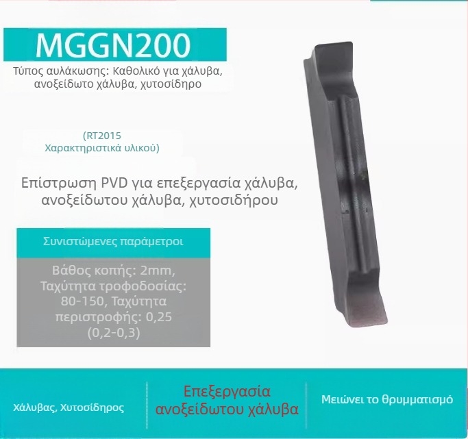 CNC Εισαγωγές για αυλακώσεις MGGN200/300/400, MGMN500-T/600 – λεπτοαλεσμένα κοπτικά εργαλεία