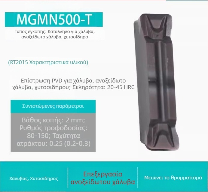 CNC Εισαγωγές για αυλακώσεις MGGN200/300/400, MGMN500-T/600 – λεπτοαλεσμένα κοπτικά εργαλεία