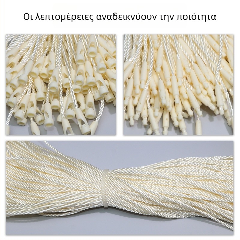 Κορδόνια κρεμάσματος για ετικέτες με πολύχρωμα πολυεστερικά νήματα και χάντρες με σφαιρική κεφαλή