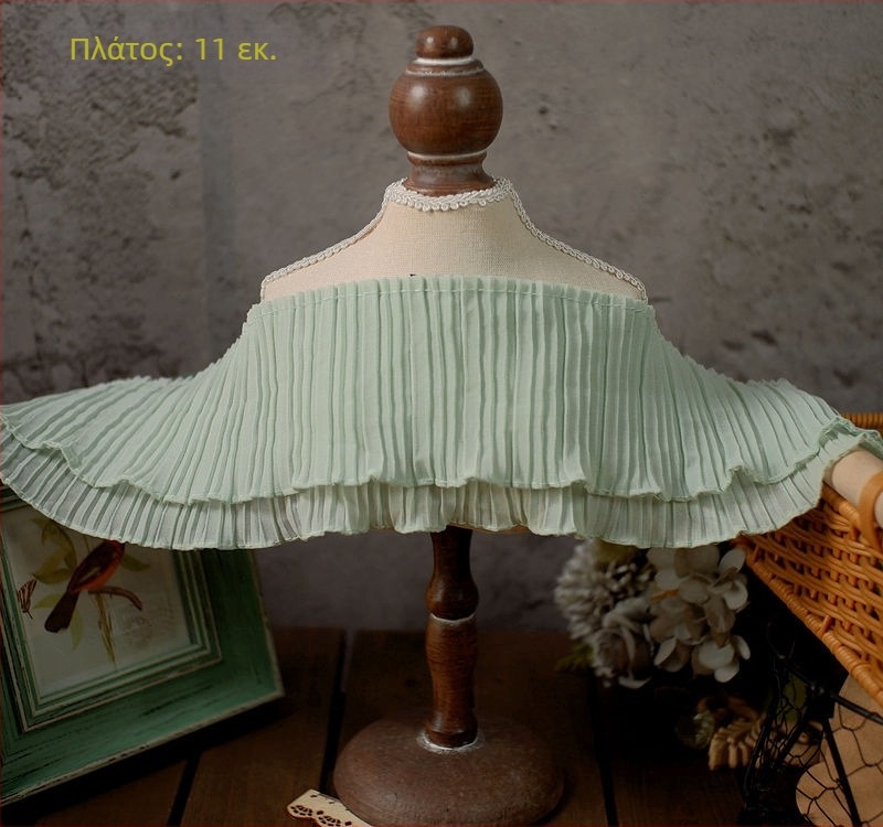 Ύφασμα chiffon δαντέλας με πλισέ Ακορντ, διακοσμητική λωρίδα για μανίκια και φούστα - υλικό χειροτεχνίας