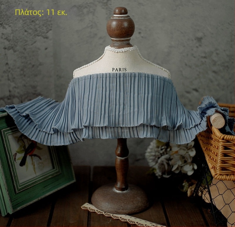 Ύφασμα chiffon δαντέλας με πλισέ Ακορντ, διακοσμητική λωρίδα για μανίκια και φούστα - υλικό χειροτεχνίας