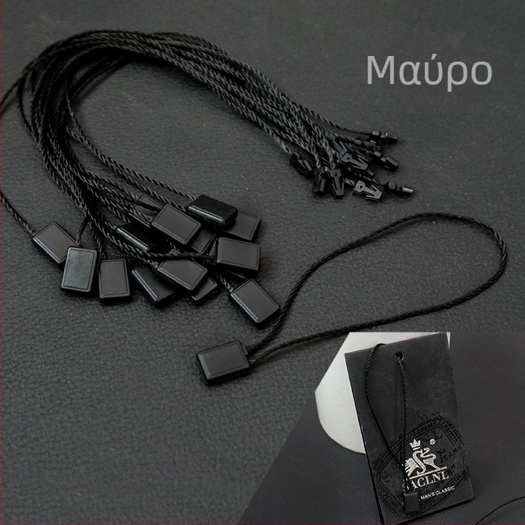 Κοινό κορδόνι ετικέτας ρούχων μιας χρήσης, κερωμένο πολυεστερικό κορδόνι με μικρή τετράγωνη χάντρα