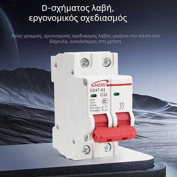 DZ47-2P Μικροδιακόπτης κυκλώματος, τύπος ράγα C45, 32A