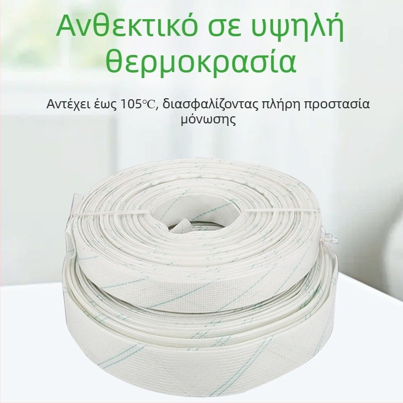 2,5 kV γυάλινη ίνα σωλήνας μόνωσης για ηλεκτρικά καλώδια, ανθεκτικός σε υψηλές θερμοκρασίες, λευκός με κόκκινες ρίγες