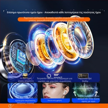 Ασύρματα αθλητικά ακουστικά Bluetooth με ενεργή ακύρωση θορύβου και ήχο υψηλής ποιότητας.