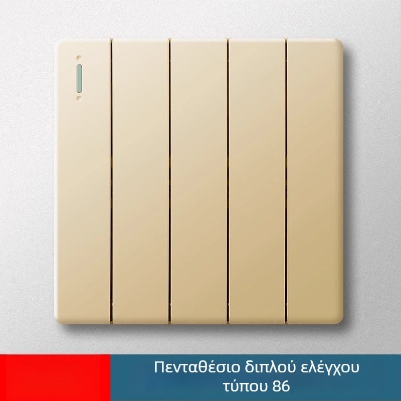 86 τύπου πέντε διακόπτες τοίχου, κρυφή εγκατάσταση, γκρι πάνελ φωτισμού σαλονιού