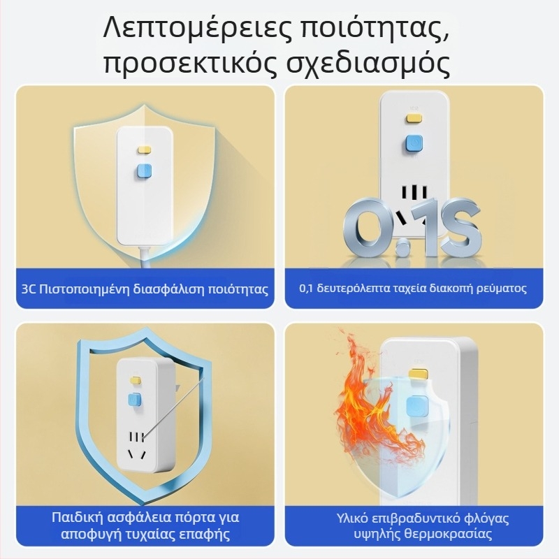 Πρίζα προστασίας από διαρροές για θερμοσίφωνες και κλιματιστικά, προστατευτής βύσματος 10A/16A, 3C πιστοποίηση