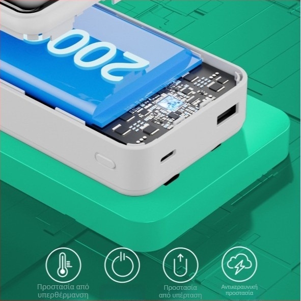 Νέος φορητός power bank 20.000 mAh με ενσωματωμένο καλώδιο για Vivo γρήγορη φόρτιση