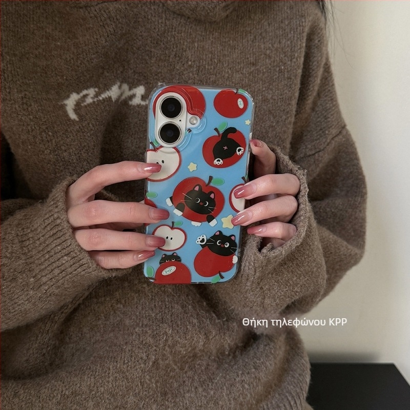 KPP γλυκιά θήκη Apple Cat σε κορεατικό στυλ για iPhone 14, 16 Pro και 16 Pro Max — χαραγμένο σχέδιο, μαλακό σιλικόνη, αντίσταση σε πτώσεις