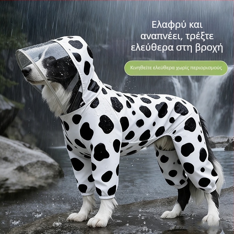 Αδιάβροχο παλτό σκύλου για μικρά σκυλιά, πλήρης κάλυψη σώματος, τετράποδη κατασκευή με προστασία κοιλιάς και ουράς
