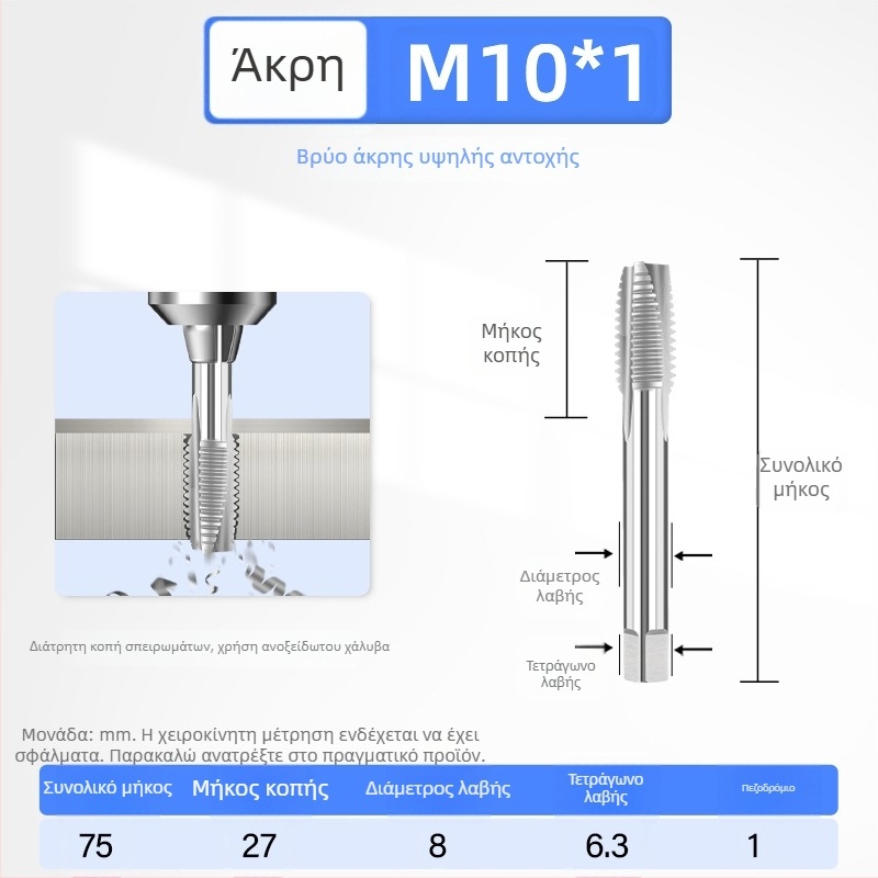 Τιτανιούχος υψηλής αντοχής κοχλιωτήρας εσωτερικών νημάτων για ανοξείδωτο χάλυβα 304, διαστάσεις M3–M12