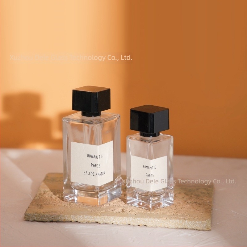 Τετράγωνο γυάλινο μπουκάλι αρώματος 50 ml/100 ml με σπρέι, λαιμό bayonet, για συσκευασία αρωμάτων και αιθέριων ελαίων