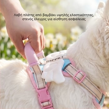 Αναπνεύσιμη θωρακική ζώνη σκύλου για μικρά και μεσαία σκυλιά και γάτες, χωρίς πίεση στον λαιμό, ρυθμιζόμενη