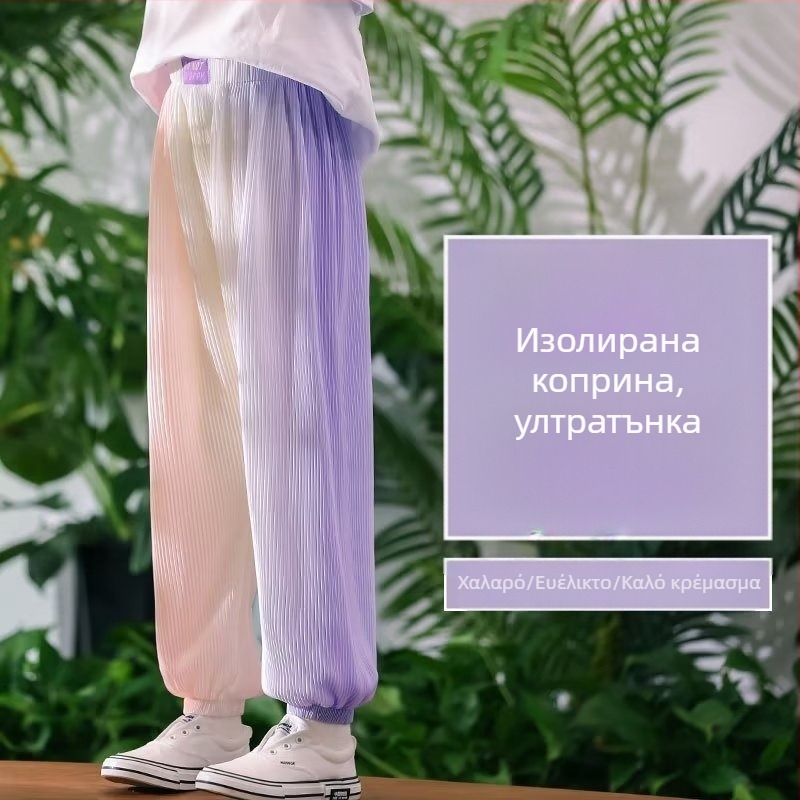 Παντελόνια κατά των κουνουπιών για κορίτσια, ελαφριά καλοκαιρινά, ύφασμα Ice Silk, μέγεθος 120, Καλοκαίρι 2024