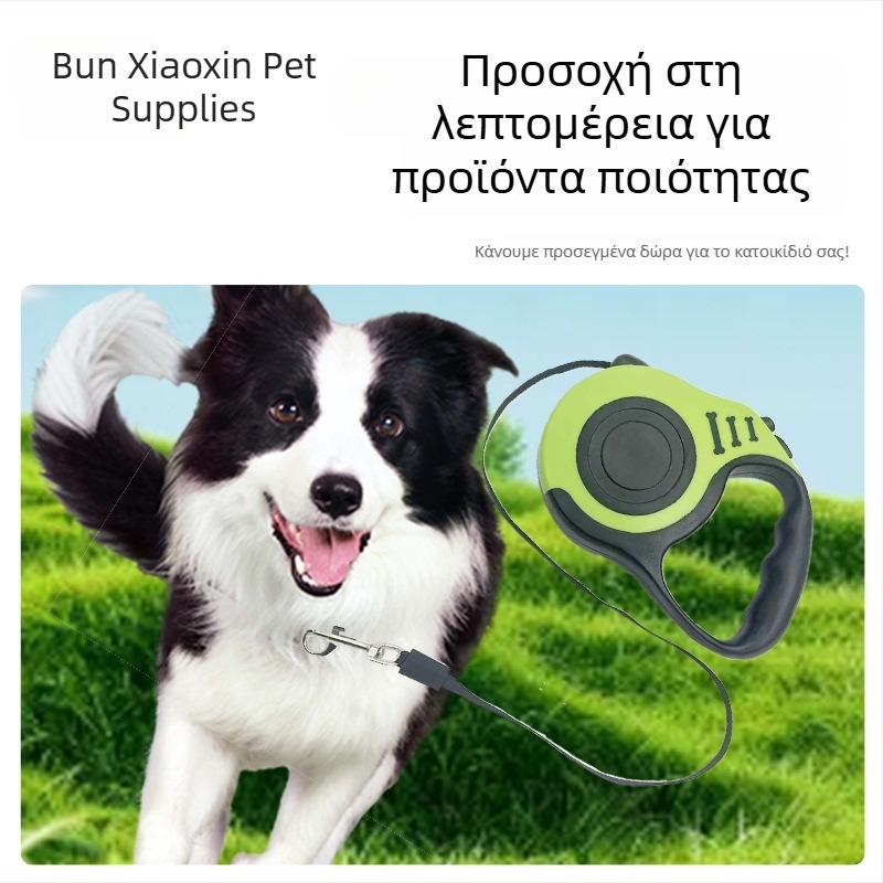 Νάιλον λουρί σκύλου με αλυσίδα, κατάλληλο για μεγάλες ράτσες, βόλτες με σκύλους και γάτες