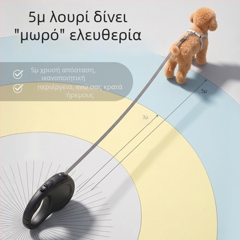 Nunbell Διεθνές λουρί για σκύλους, αναδιπλούμενο, αντι-σπάσιμο, για μικρούς και μεσαίους σκύλους