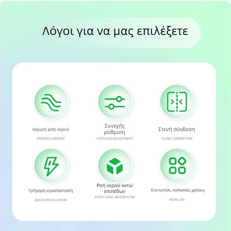 8 λειτουργιών σπρέι νερού με ενεργοποίηση από τον αντίχειρα, κεφαλή ψεκασμού με πλαστικό επίστρωμα για κήπο, πολυλυτουργικό για πλύσιμο αυτοκινήτου στο σπίτι