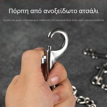 Λουρί σκύλου από ανοξείδωτο ατσάλι 304 με αλυσίδα αντί-δάγκωμα για μικρούς και μεγάλους σκύλους