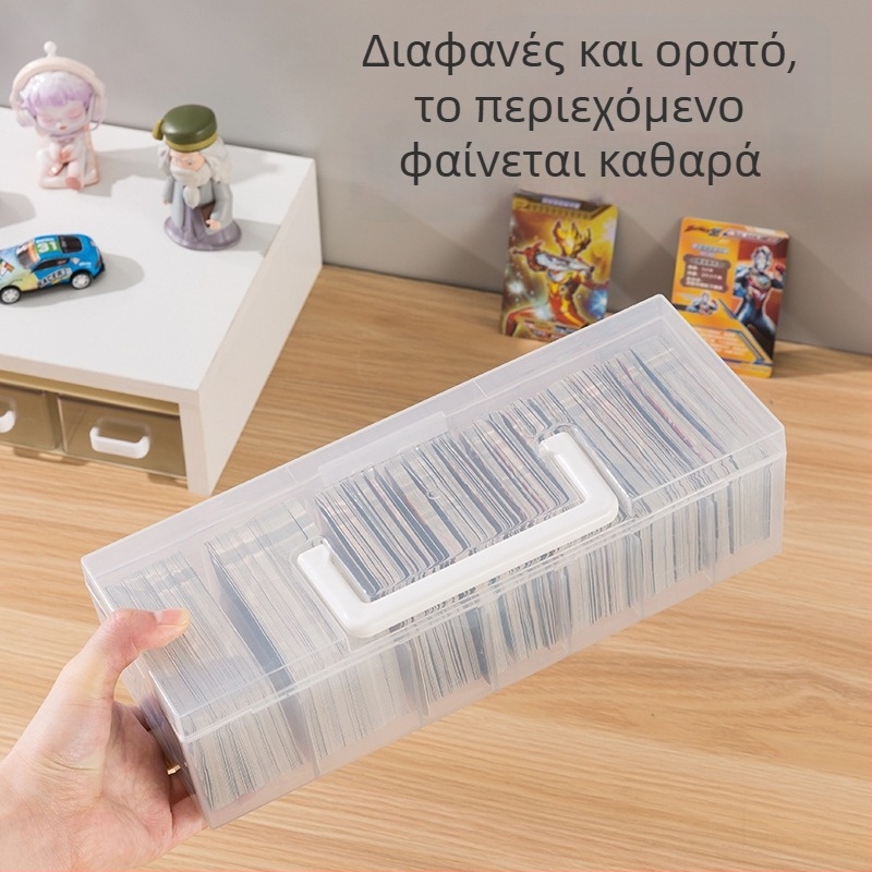 Θήκη αποθήκευσης καρτών με διαφανείς διαχωριστές και καπάκι