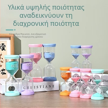 Πλαστικός χρονομετρητής σε μορφή μακαρόν, παιδική κλεψύδρα ανθεκτική στις πτώσεις, δημιουργικό διακοσμητικό χρονομέτρησης, μοντέρνο μινιμαλιστικό σχέδιο