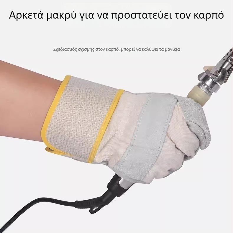 Γάντια συγκόλλησης από δέρμα βοδινού, κοντό μανσέ, διαπνοή, θερμοανθεκτικά και ανθεκτικά στη φθορά.