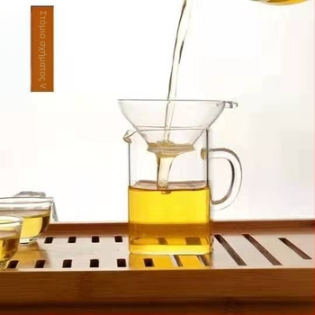 Τετράγωνο κύπελλο Gongfu τσαγιού, Gaopeng γυάλινο σετ με σιλικόνη
