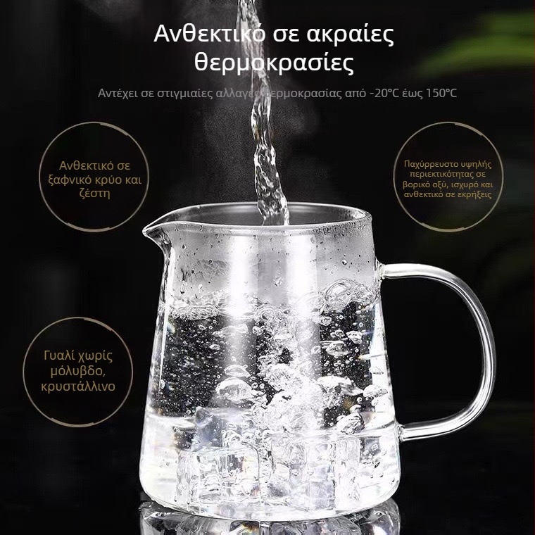 Ανθεκτικό στη ρωγμή γυάλινο τσαγιέρ για ανθισμένο τσάι, με φίλτρο από ανοξείδωτο ατσάλι