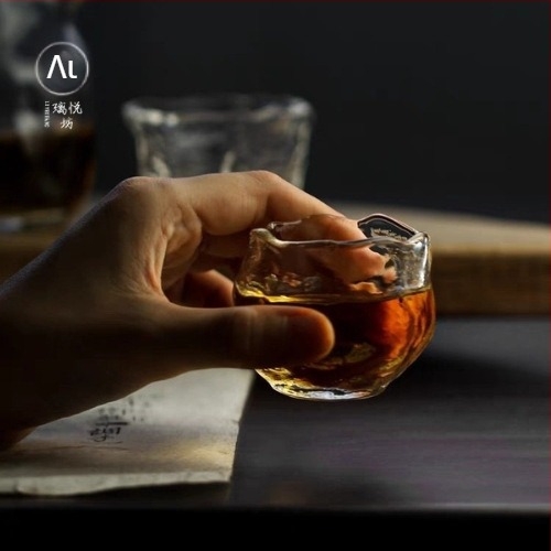 Γυάλινο φλυτζάνι για Gongfu τσάι, μικρό φλυτζάνι γευσιγνωσίας, γυάλινο ποτήρι σε αρχαϊκό στυλ, φλυτζάνι του δασκάλου και ποτήρι κρασιού