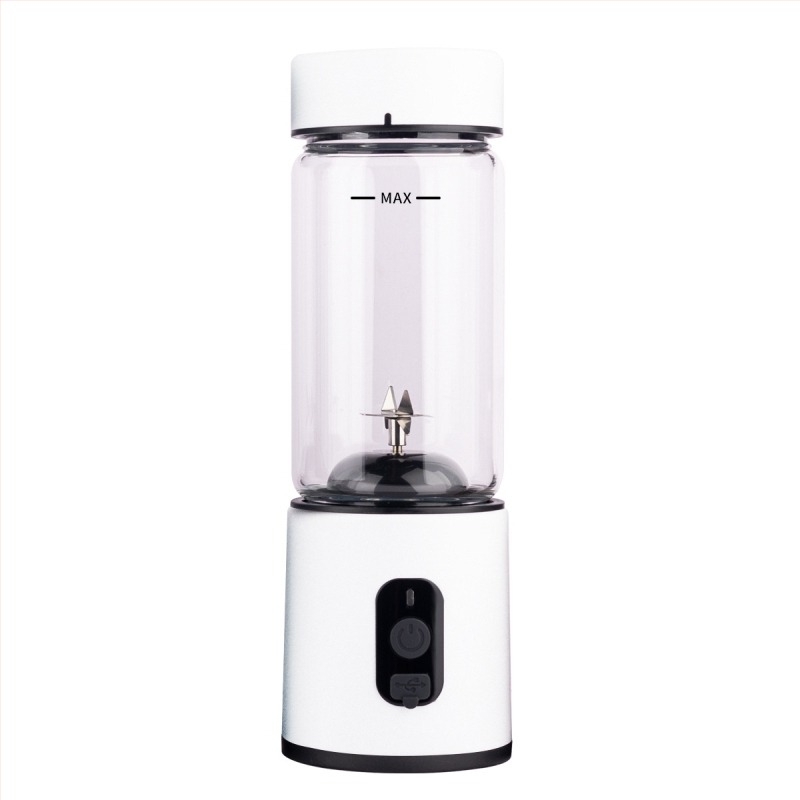 Φορητός ηλεκτρικός αποχυμωτής φρούτων και λαχανικών, γυάλινο δοχείο από υψηλής αντοχής βορριοσιλικό γυαλί, 6 λεπίδες, χωρητικότητα 400 ml, ενσωματωμένη μπαταρία