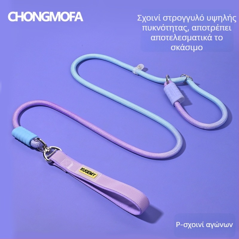Λουρί σκύλου σε gradient χρώμα με P-αλυσίδα αντίσταση σε θραύση για σκύλους μέτριας και μεγάλης ράτσας, αποτρέπει την απόδραση