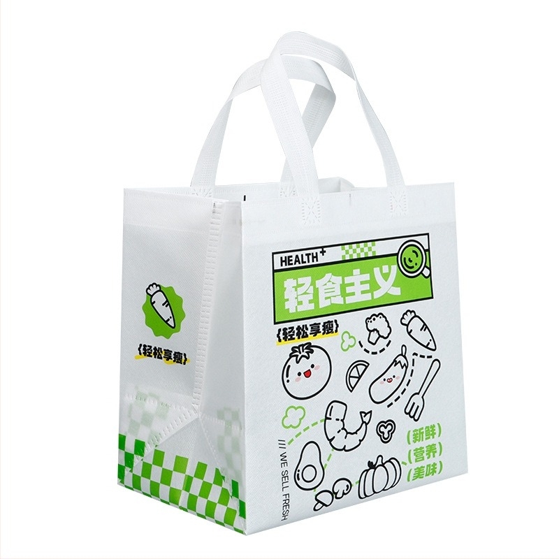 Μη υφασμάτινες σακούλες take-away, αδιάβροχες, για επαγγελματικό catering, περιβαλλοντικά φιλικές συσκευασίες, τσάντα με εκτύπωση λογότυπου