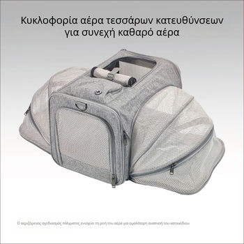 Φορητή τσάντα μεταφοράς γάτας, επεκτειόμενη, διαπνέουσα, μεγάλη χωρητικότητα, με χερούλι και ιμάντα ώμου