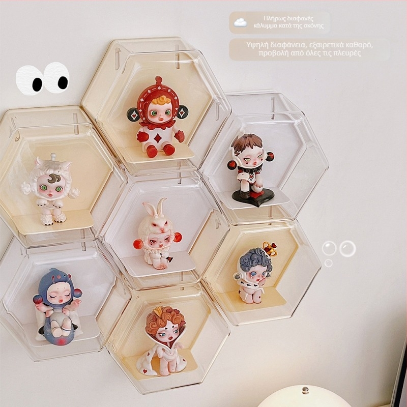 Bubble Mart Weekday Wonderland διαφανής θήκη προβολής τοίχου για μία φιγούρα, προστασία από σκόνη