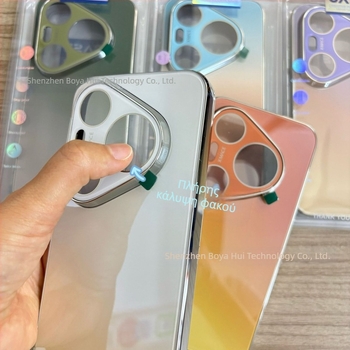 Θήκη γυαλιού με ουράνιο τόξο gradient για Huawei Pura90Pro και Mate80Pro, πλήρης προστασία με ηλεκτροπλατινωμένο φινίρισμα