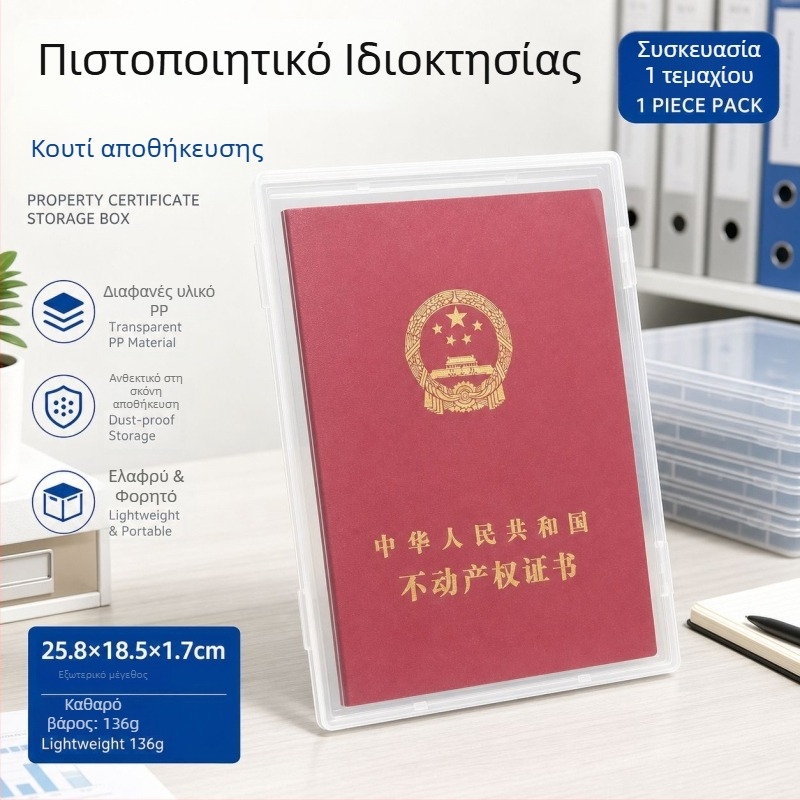 Πλαστικό δοχείο αποθήκευσης εγγράφων με καπάκι για οικιακά έγγραφα και έγγραφα ταυτότητας
