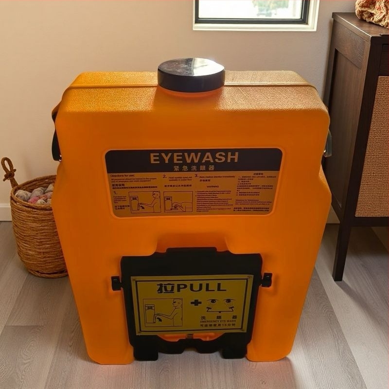 Μονάδα πλύσης ματιών τοίχου 53 L, για εργαστήριο, νοσοκομείο, χημικό εργοστάσιο και σχολείο, έκτακτη με δύο ακροφύσια