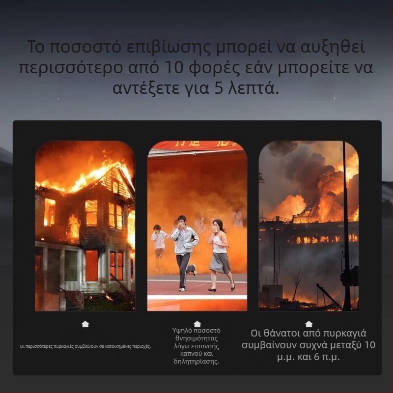 3C-πιστοποιημένη μάσκα πυρασφάλειας με προστασία κατά ιών και καπνού, αναπνευστήρας διαφυγής από φωτιά, οικία και ξενοδοχεία