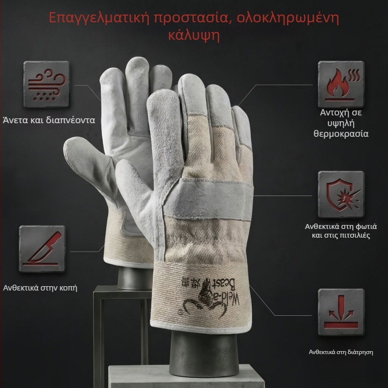 Old Firemaker Γάντες Συγκόλλησης 1120 από βοδινό δέρμα, διπλού στρώματος, ημι-δέρμα, ανθεκτικά στη φθορά