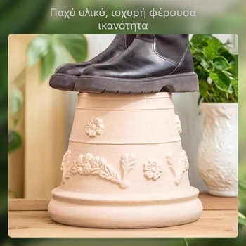 Alice Κεραμικό ανάγλυφο από ρητίνη σε κρεμ χρώμα, γλάστρα για μπαλκόνι με τριαντάφυλλα, ανθεκτική και ευρωπαϊκού στυλ, διαπνέουσα