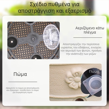 Alice Κεραμικό ανάγλυφο από ρητίνη σε κρεμ χρώμα, γλάστρα για μπαλκόνι με τριαντάφυλλα, ανθεκτική και ευρωπαϊκού στυλ, διαπνέουσα
