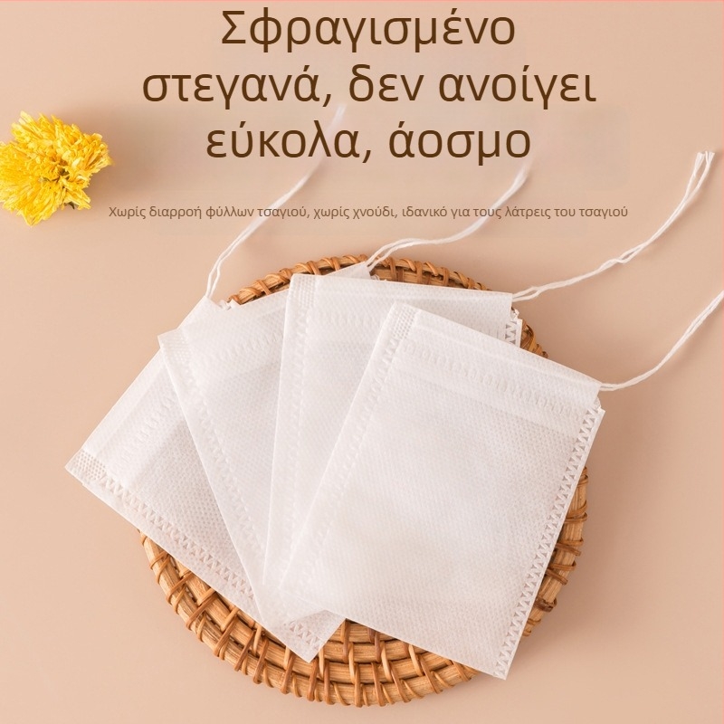 Μίας χρήσης σακουλάκια φίλτρου για τσάι, κατάλληλα για φύλλα τσαγιού και τσάι με άνθη, φορητά, συμπαγή, υψηλής ποιότητας